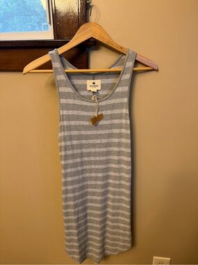 Sperry Gray and Light Gray Striped Tank